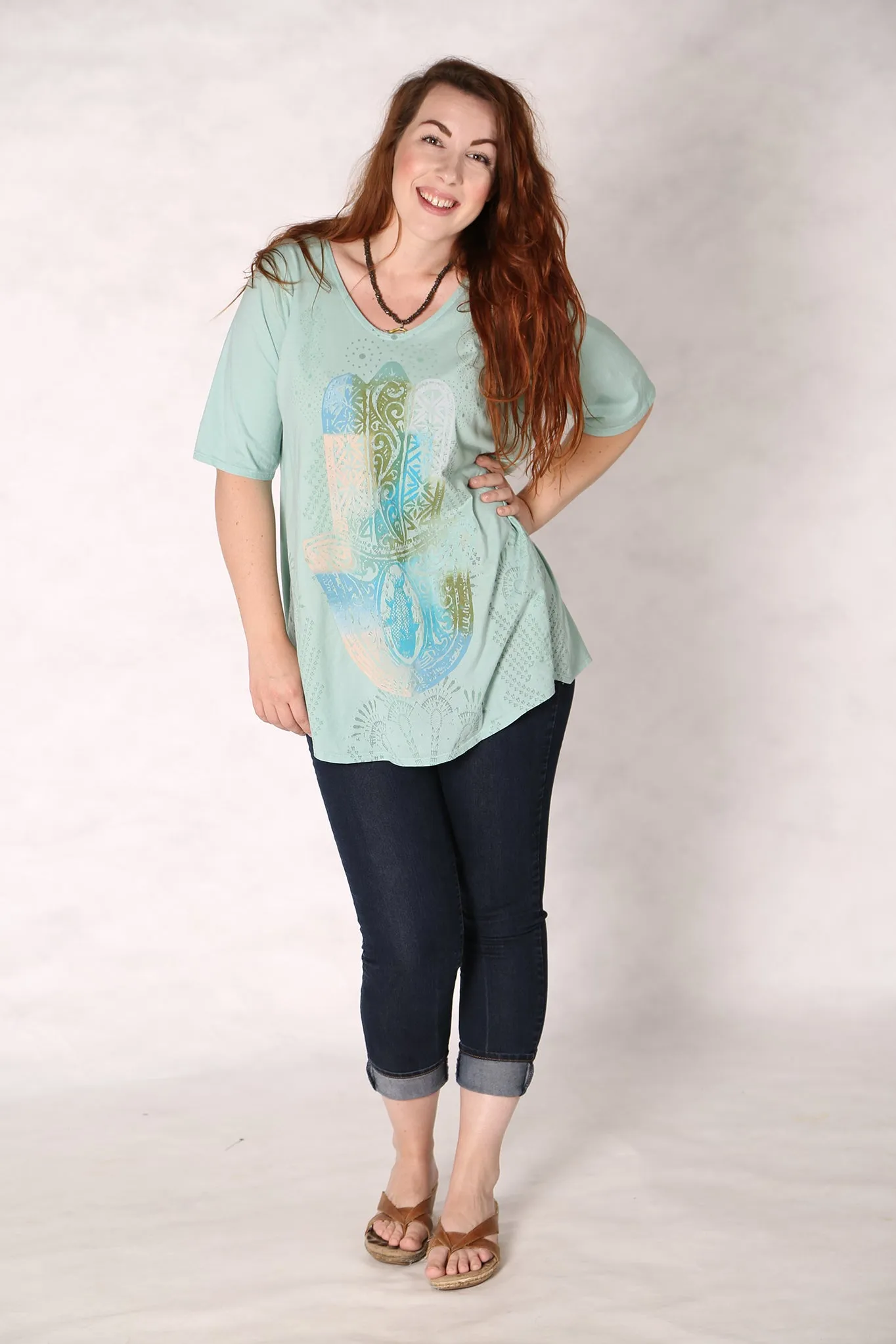 1211 Lightweight A-Line Layer Tee Mint-P