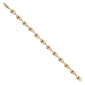 18K Yellow Gold Skull Shape Halloween Fixed & Flexible Bracelet For Gifts