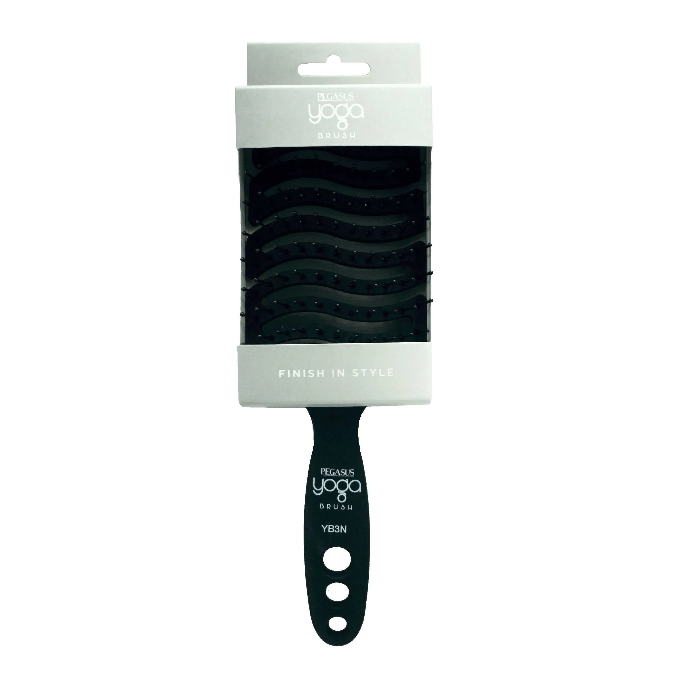 9in Flexible Vented Brush, Pegasus YB3N - Yoga Brush with Nylon Tipped Bristles