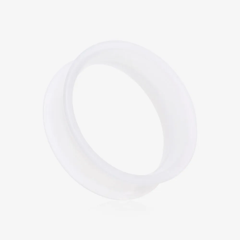 A Pair of Ultra Flexible Clear Silicone Double Flared Tunnel Plug