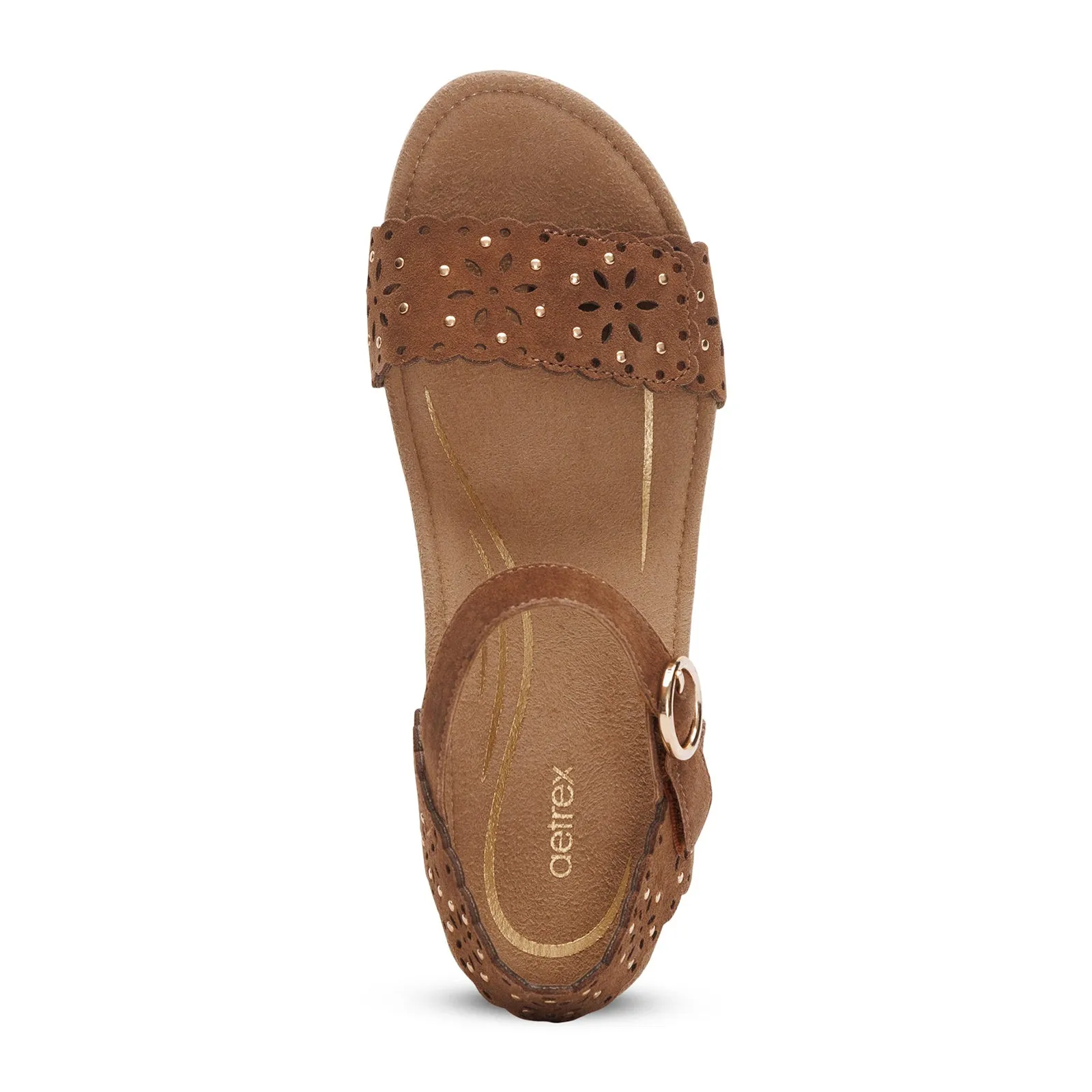 Aetrex Sydney Wedge Sandal (Women) - Scotch Cutout