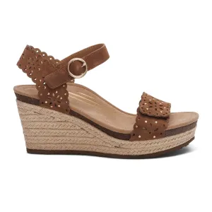 Aetrex Sydney Wedge Sandal (Women) - Scotch Cutout