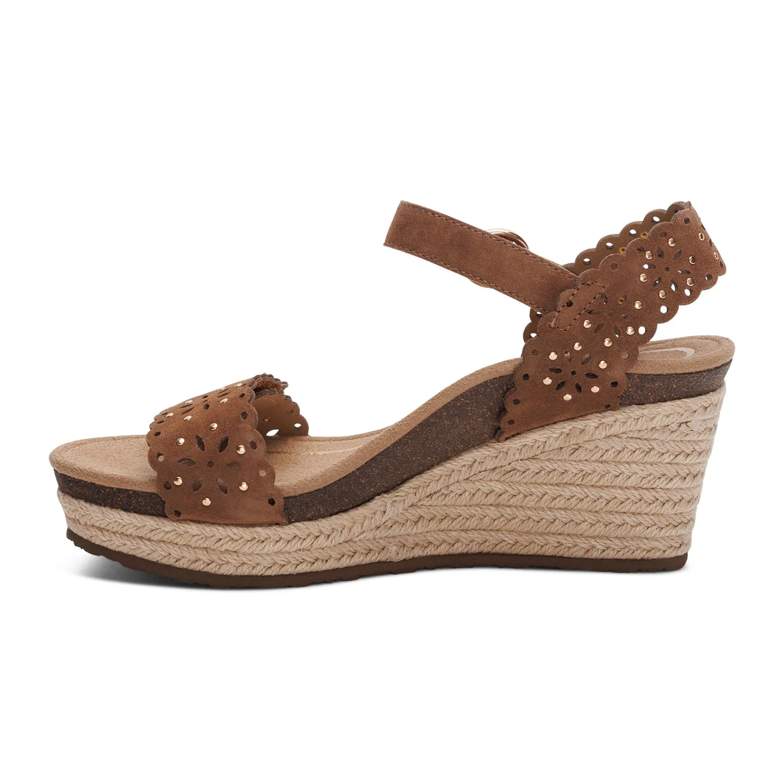 Aetrex Sydney Wedge Sandal (Women) - Scotch Cutout