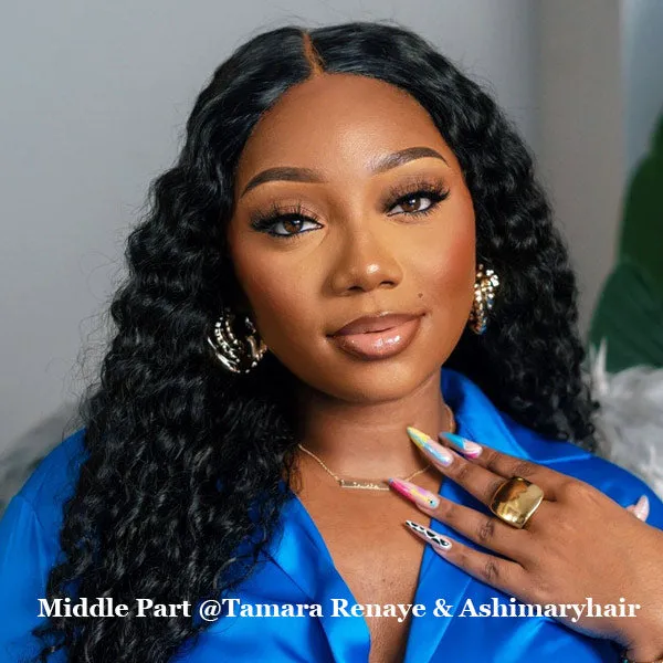 Air Wig|Upgrade Pre Cut Lace Wear Go Glueless Deep Wave Wig with Pre Bleached Knots & Plucked Hairline