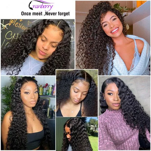 AngieQueen Glueless Breathable Wigs 5x5 Lace Wig Deep Wave  Human Hair Air Wigs