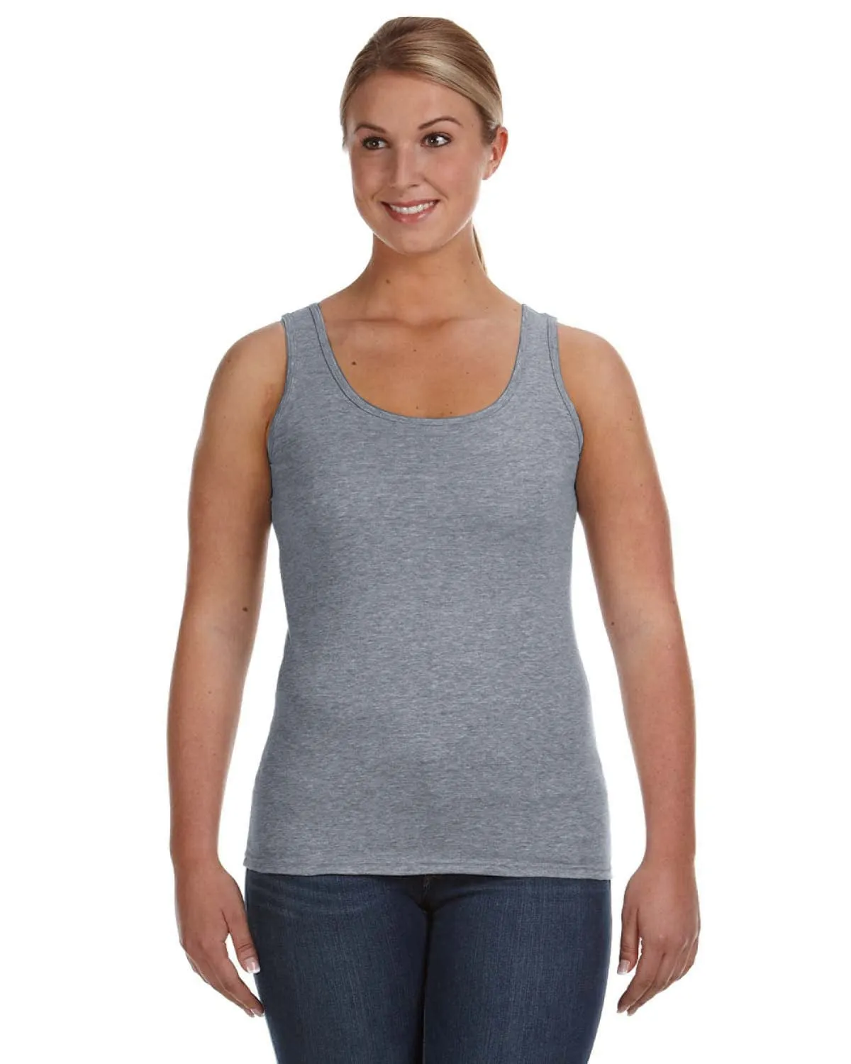 Anvil Ladies Lightweight Tank | Heather Graphite