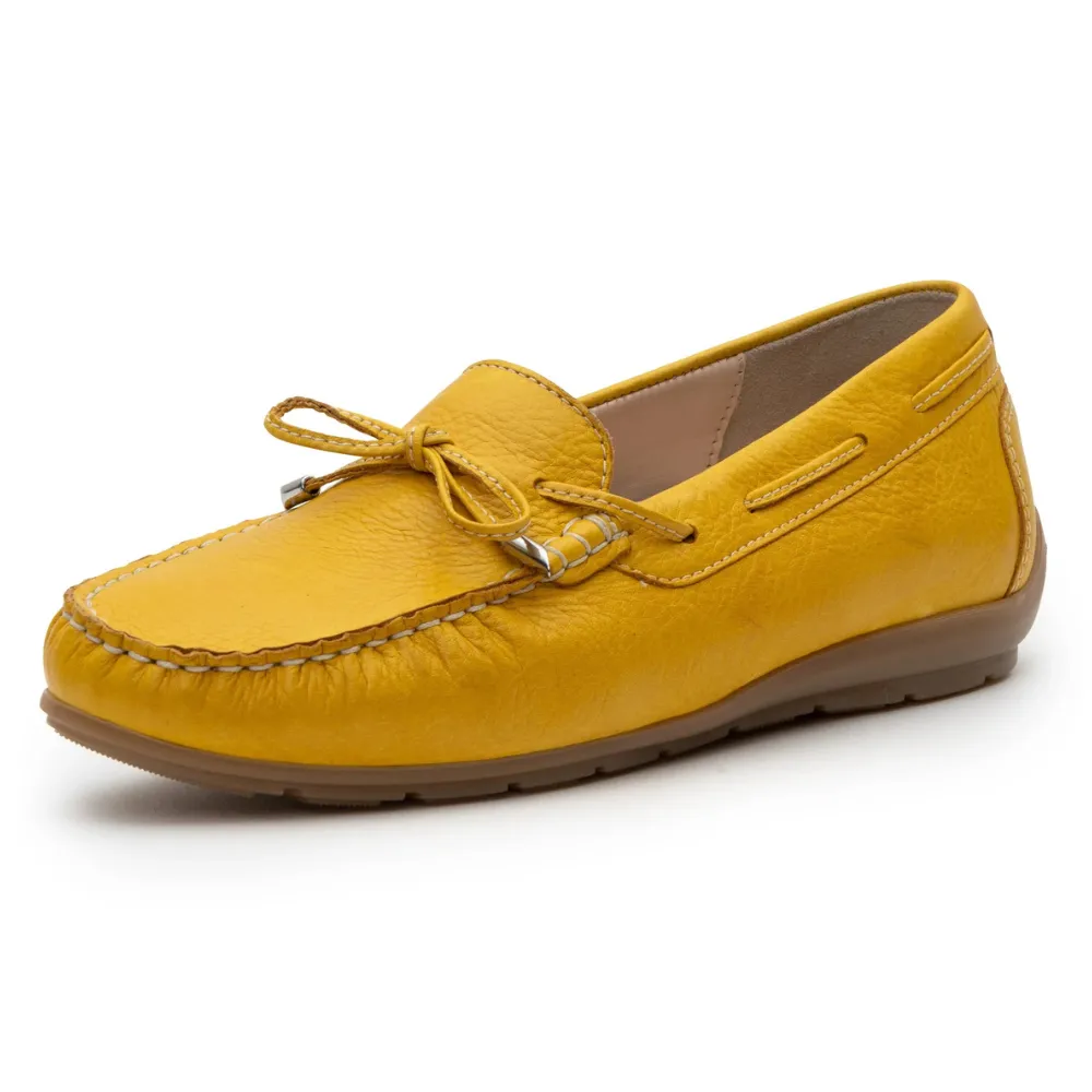 Ara Amarillo Yellow Calf Leather Moccasin (Women's)