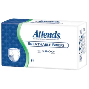 Attends BRB20 Breathable Briefs, Heavy Abs 32-44 Medium, Pack of 24