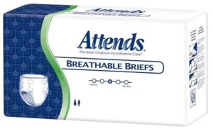 Attends BRB40 Breathable Adult Briefs, Heavy Absorbency, X-Large 58-63", - CS/60