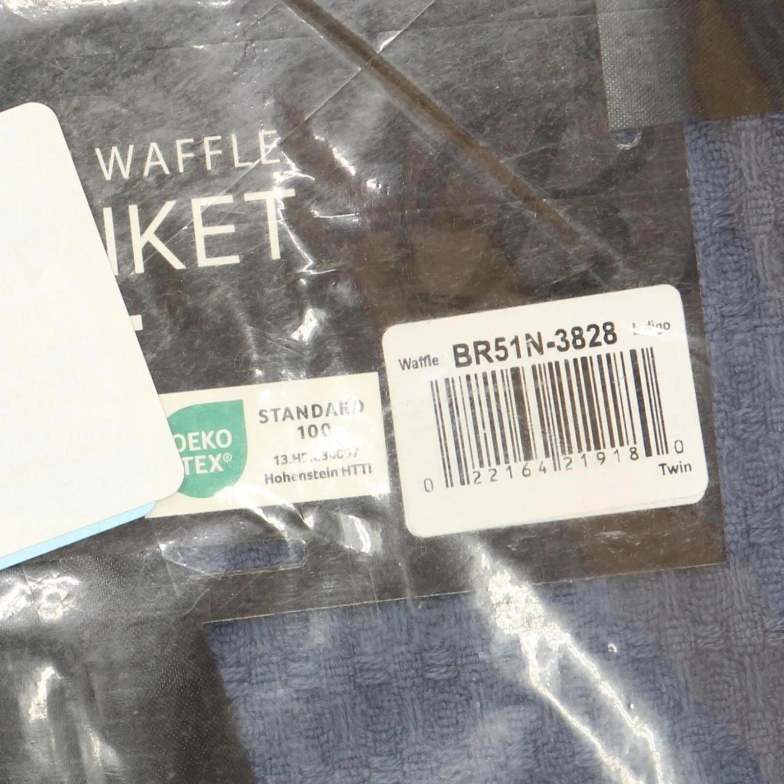 Beautyrest Waffle Weave Lightweight Breathable Cotton Blanket Indigo Blue Twin