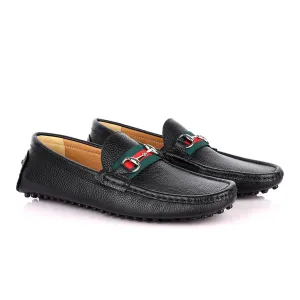 Black Horsebit Leather Web Drivers