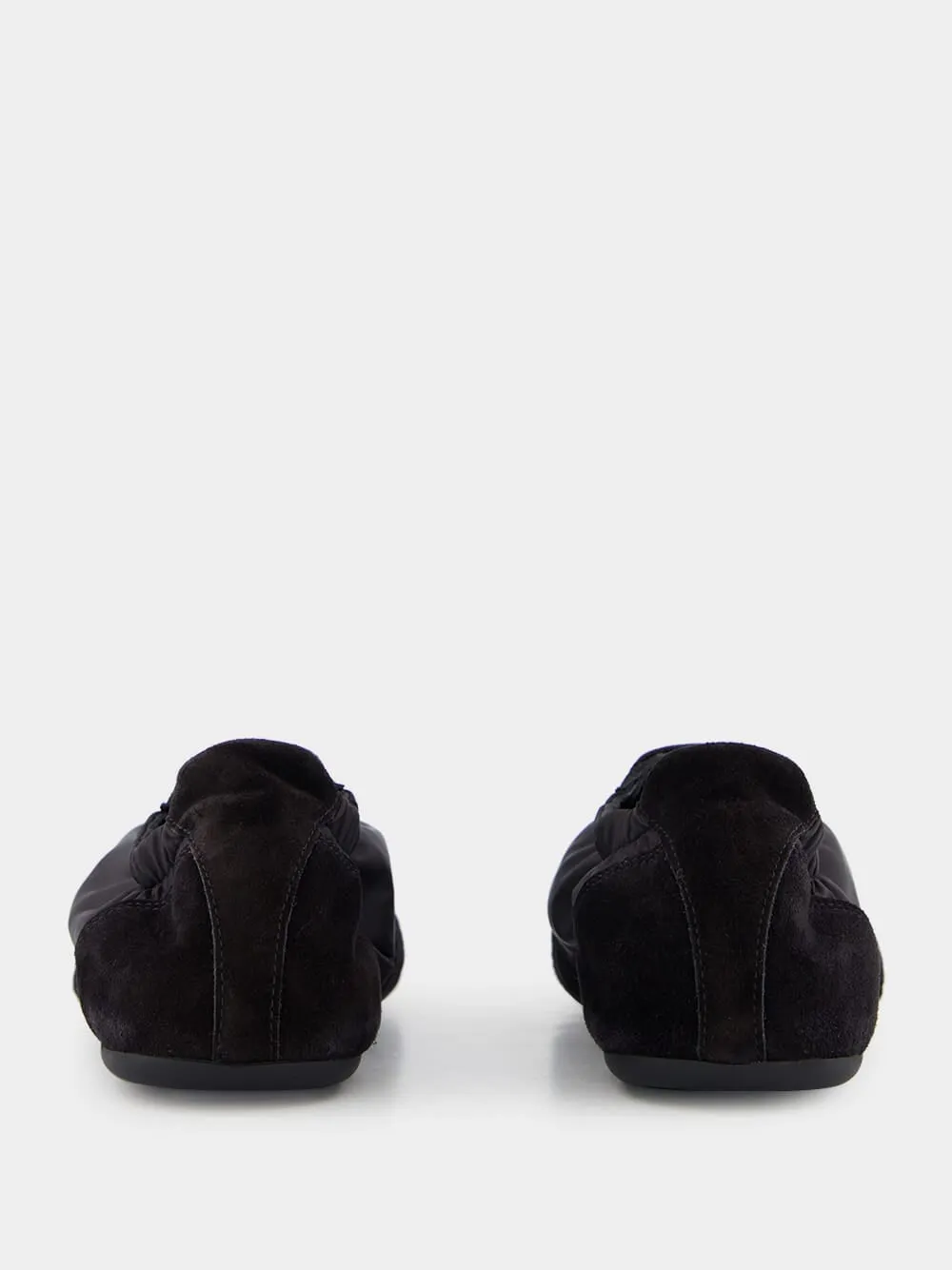 Black Leather Lace-Up Sneakers