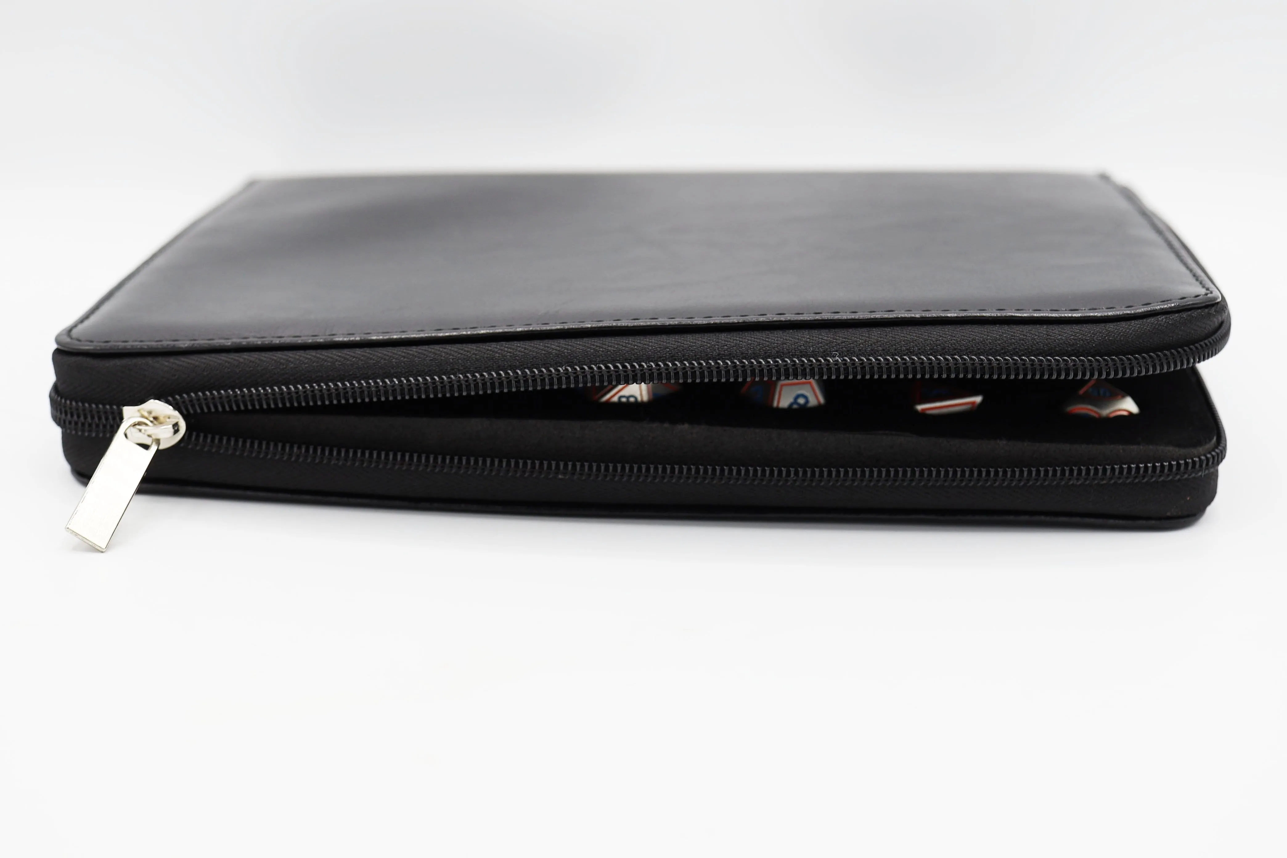 Black Leatherette Folio Dice Case