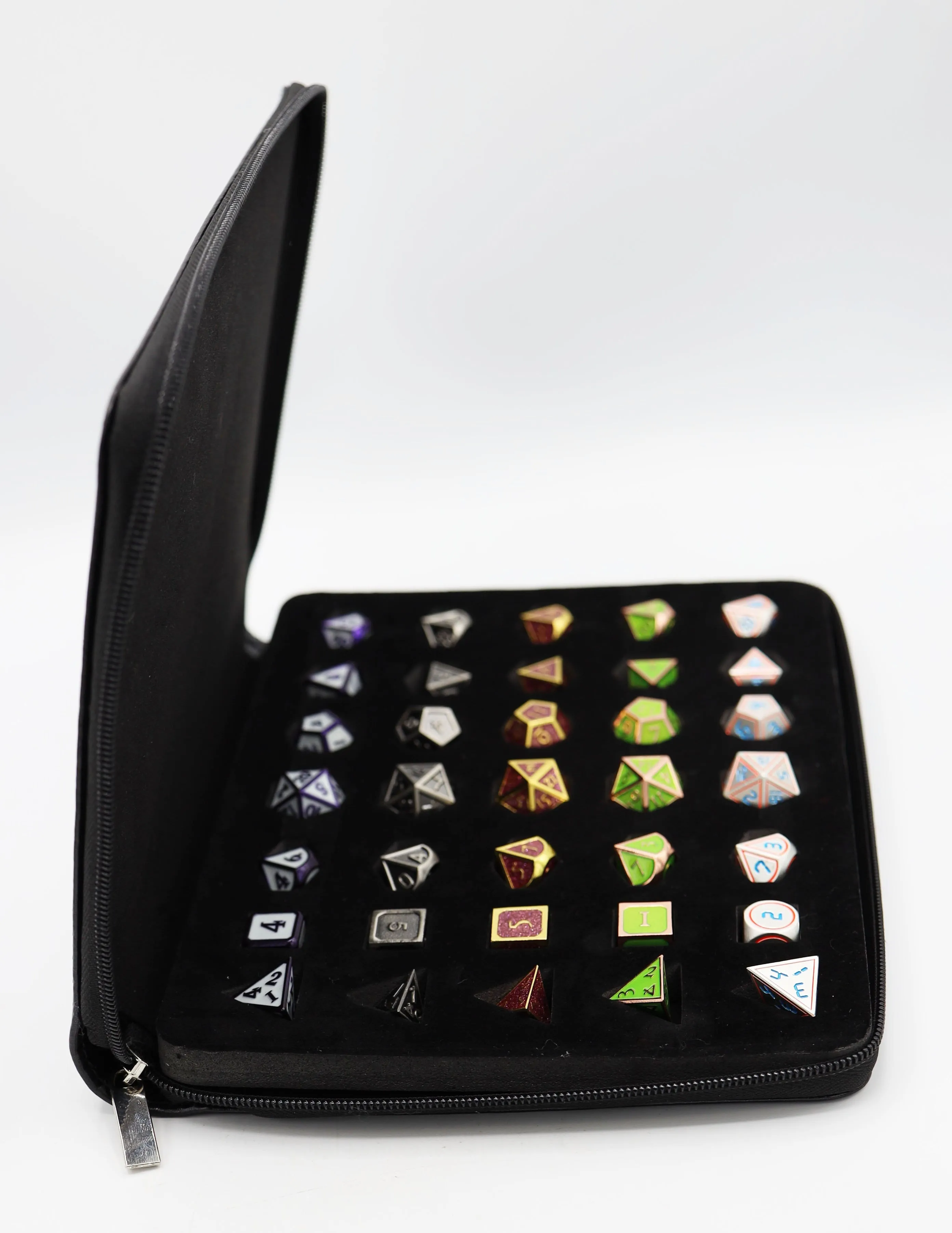 Black Leatherette Folio Dice Case
