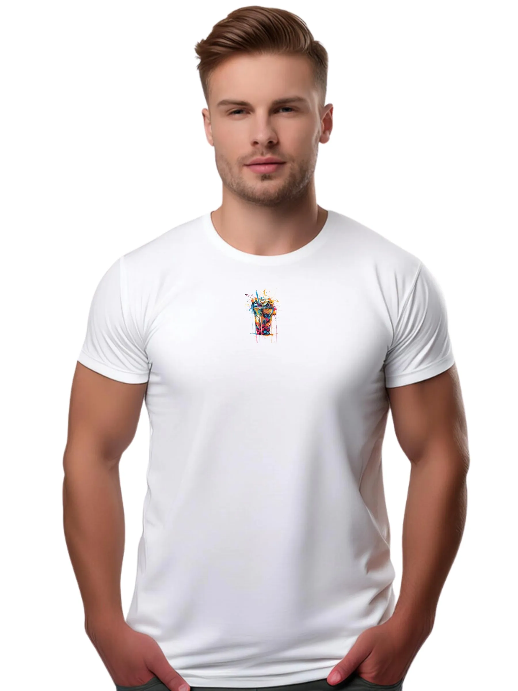 Bold Graffiti Boba Tea T-Shirt - Cool Graphic Tee for Men