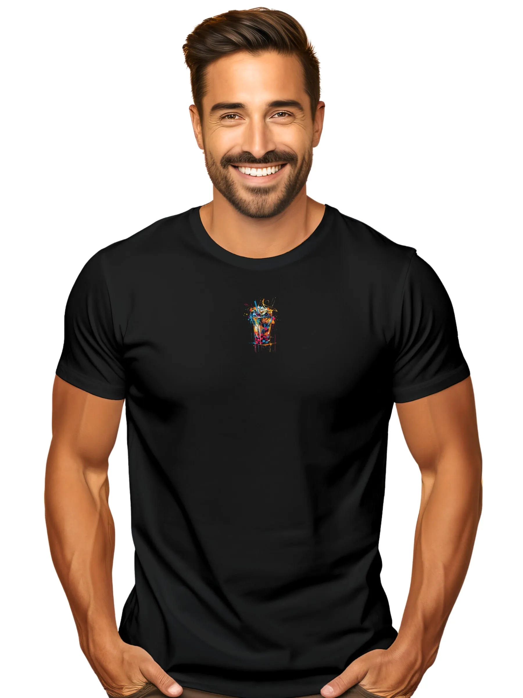 Bold Graffiti Boba Tea T-Shirt - Cool Graphic Tee for Men