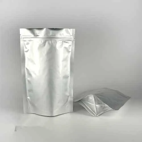 Both Side Silver Stand Up Pouch With Zip Lock