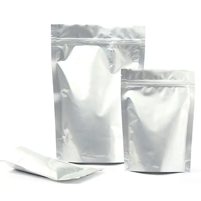 Both Side Silver Stand Up Pouch With Zip Lock