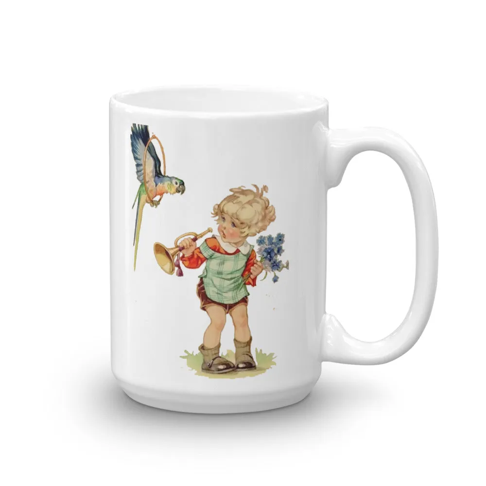 Boy and Parrot Mug