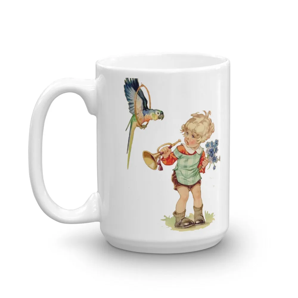 Boy and Parrot Mug