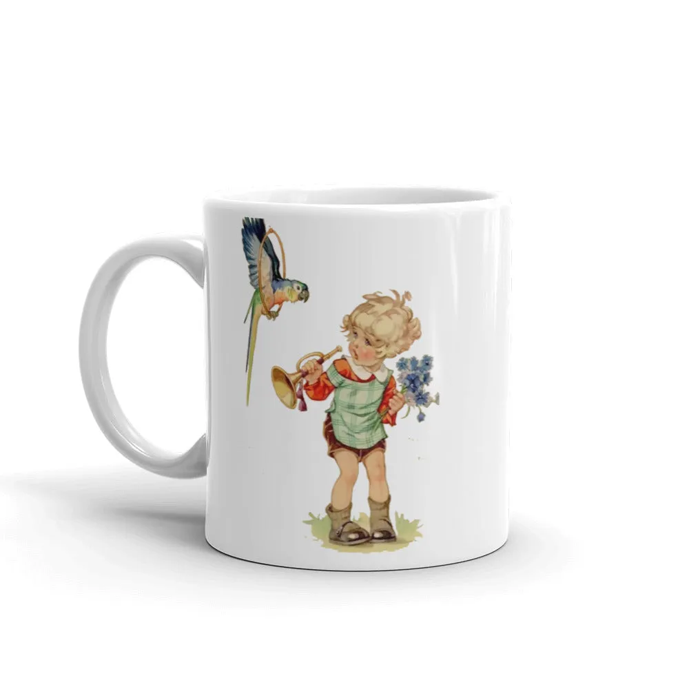 Boy and Parrot Mug