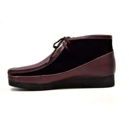 British Walkers New Castle Men's Purple Leather and Suede Ankle Boots