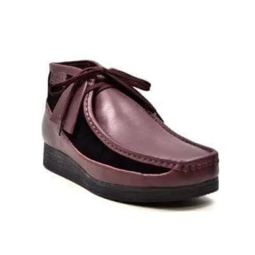 British Walkers New Castle Men's Purple Leather and Suede Ankle Boots