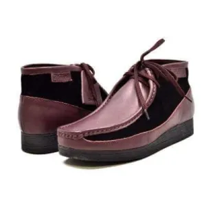 British Walkers New Castle Men's Purple Leather and Suede Ankle Boots