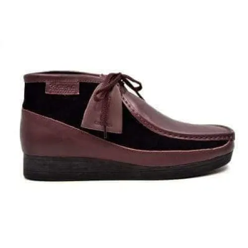 British Walkers New Castle Men's Purple Leather and Suede Ankle Boots