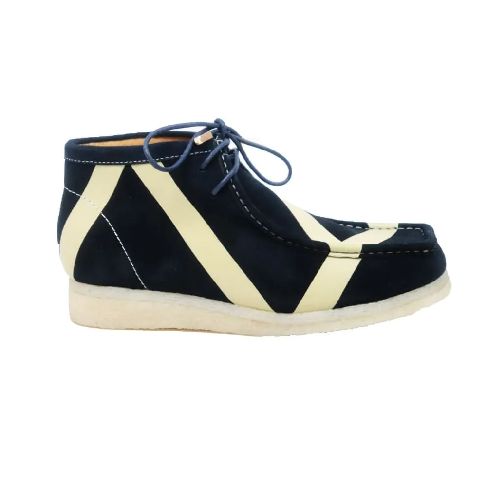 British Walkers Walker Stripe Men's Navy and Beige Suede