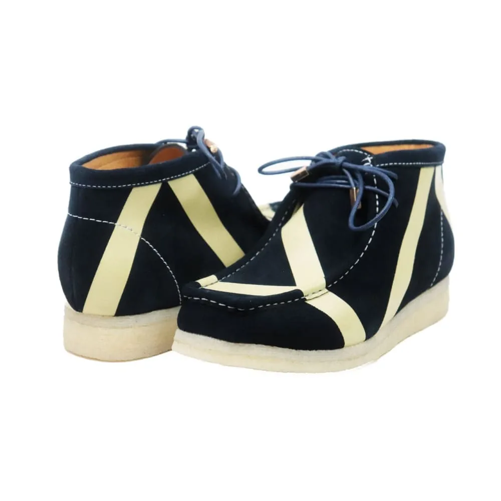 British Walkers Walker Stripe Men's Navy and Beige Suede