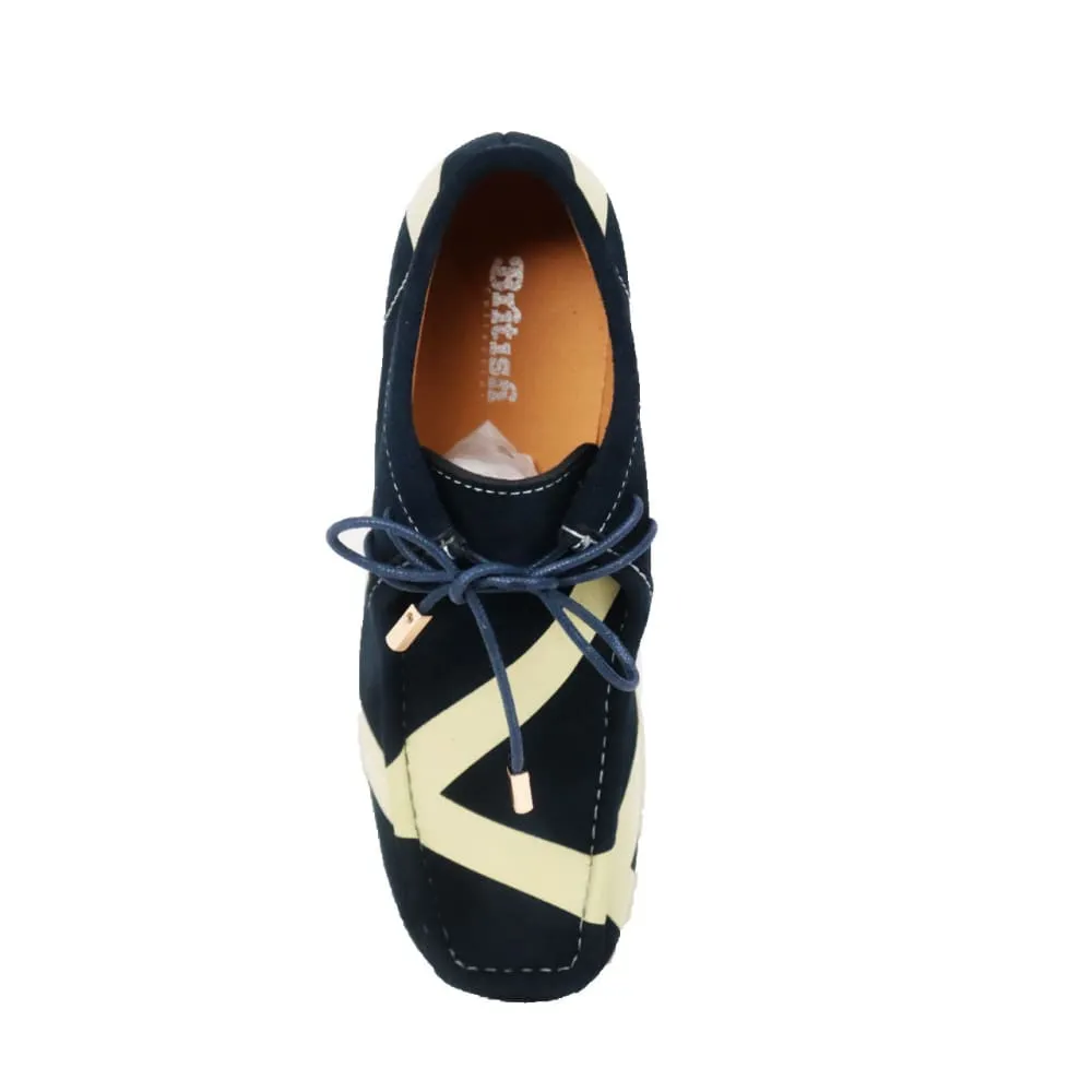 British Walkers Walker Stripe Men's Navy and Beige Suede