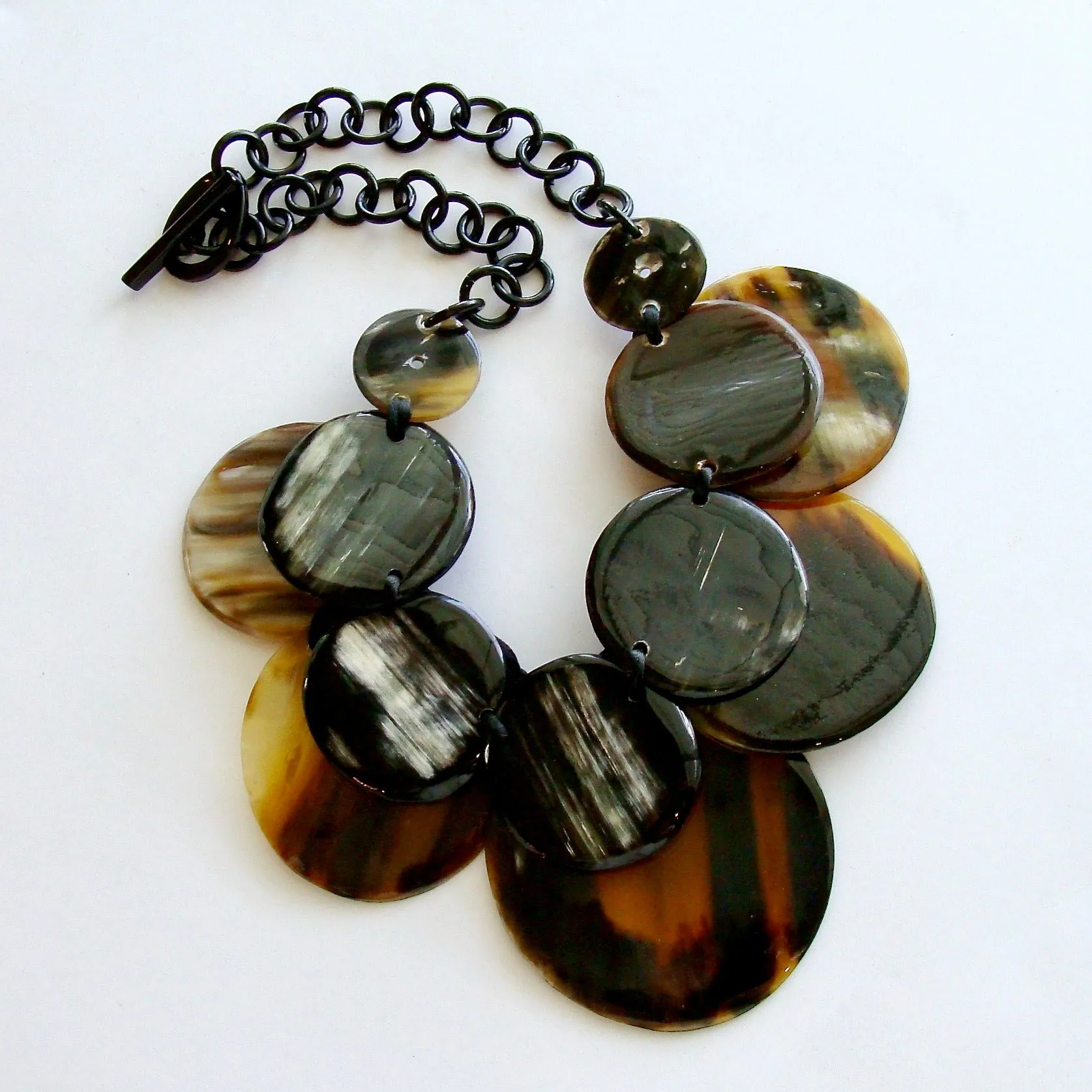 Buffalo Horn Circles Choker Necklace - Kizzie Necklace