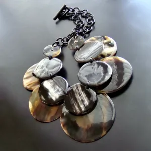 Buffalo Horn Circles Choker Necklace - Kizzie Necklace