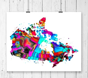 Canada Map Art Print - Unframed