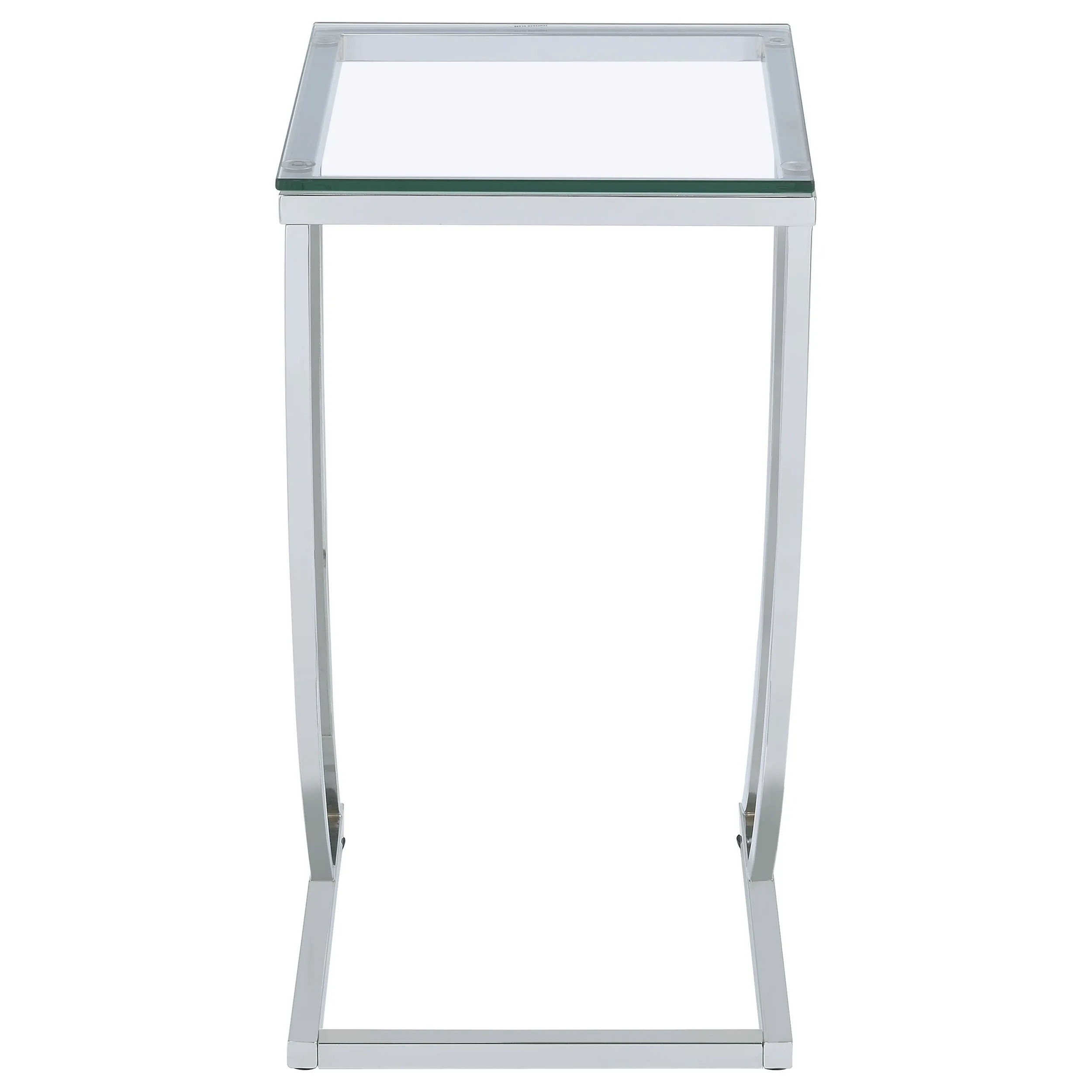 Cayden Rectangular Glass Top Sofa Side Table Chrome