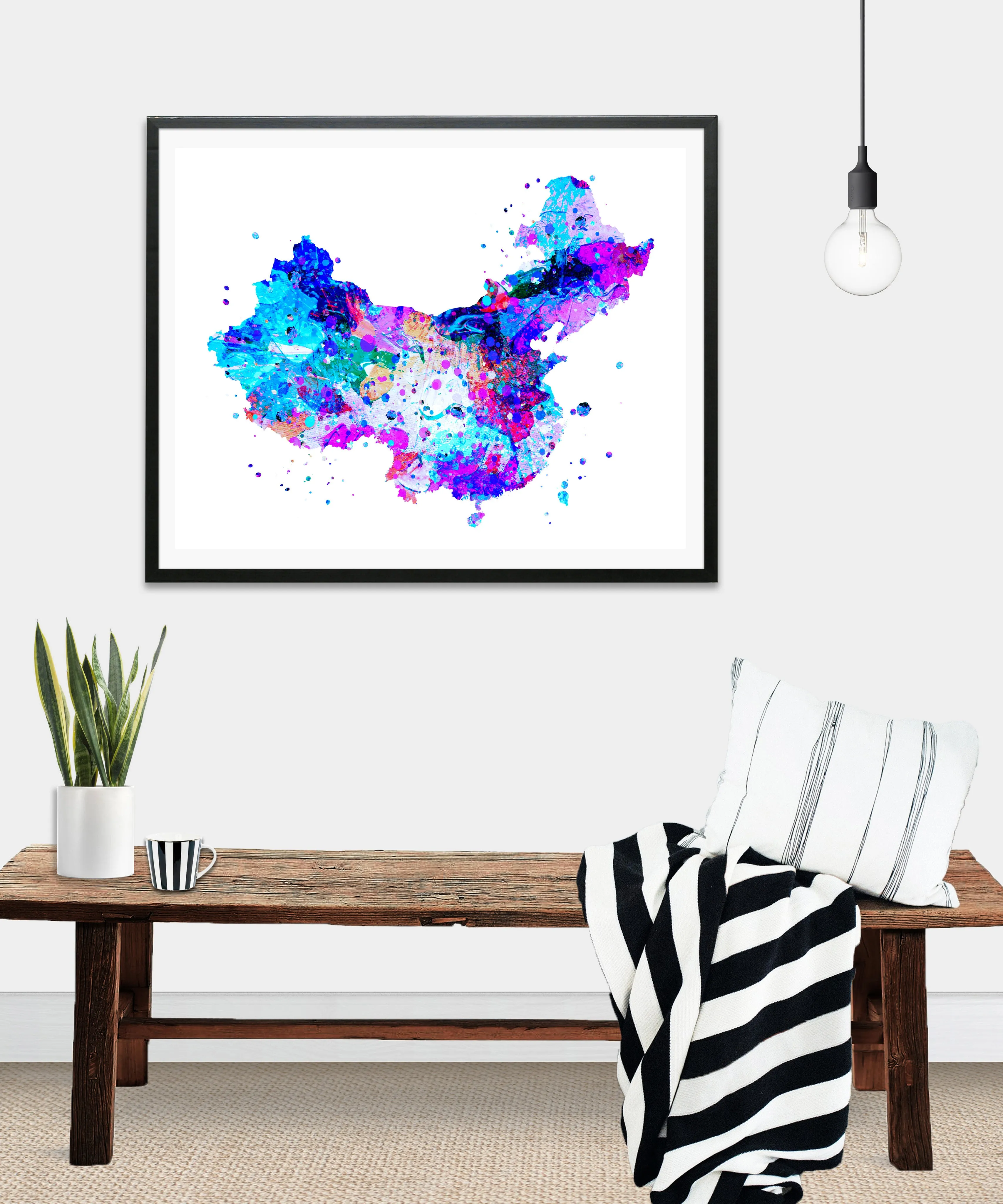 China Map Art Print - Unframed