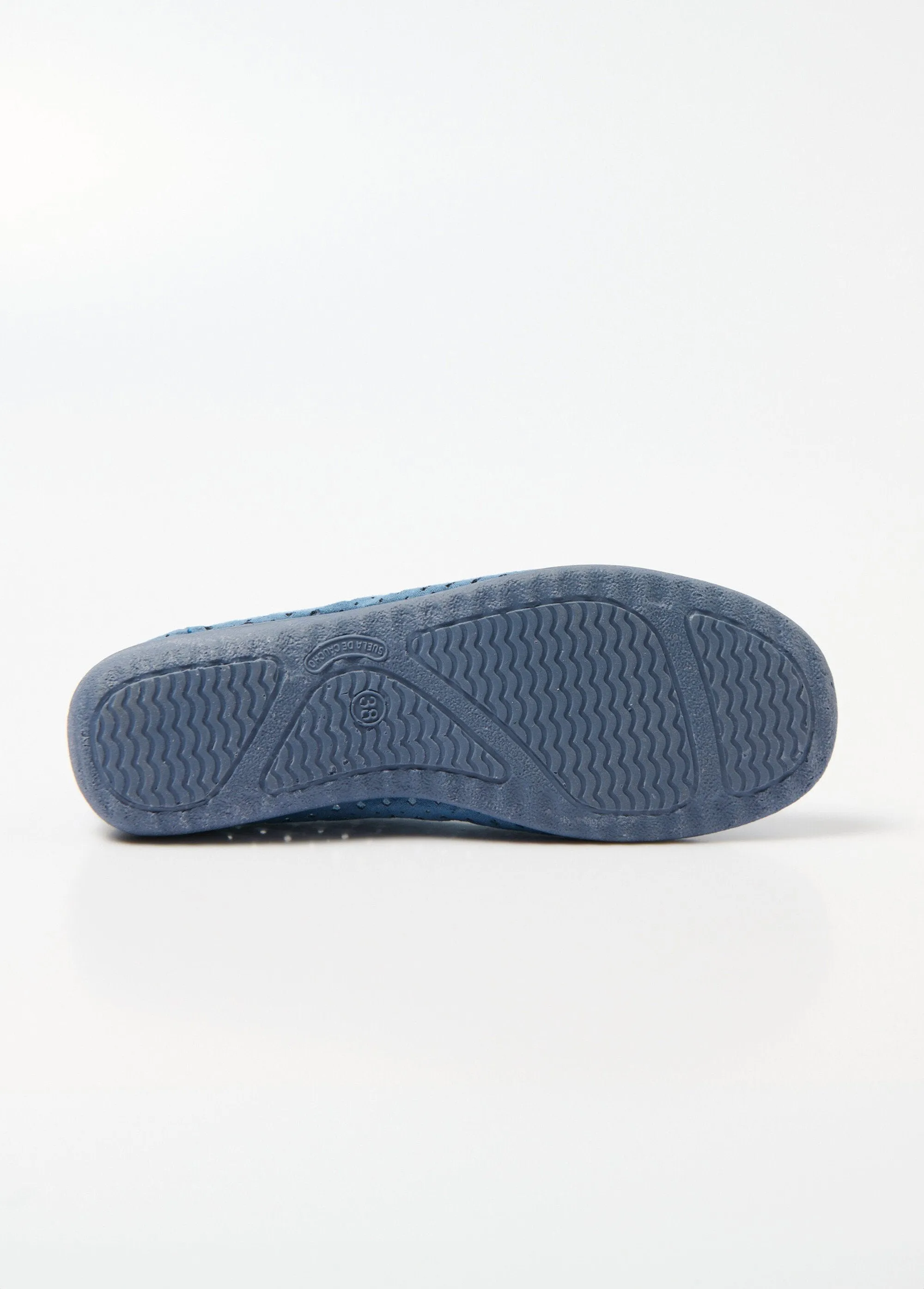 Comfort width perforated elasticated loafers