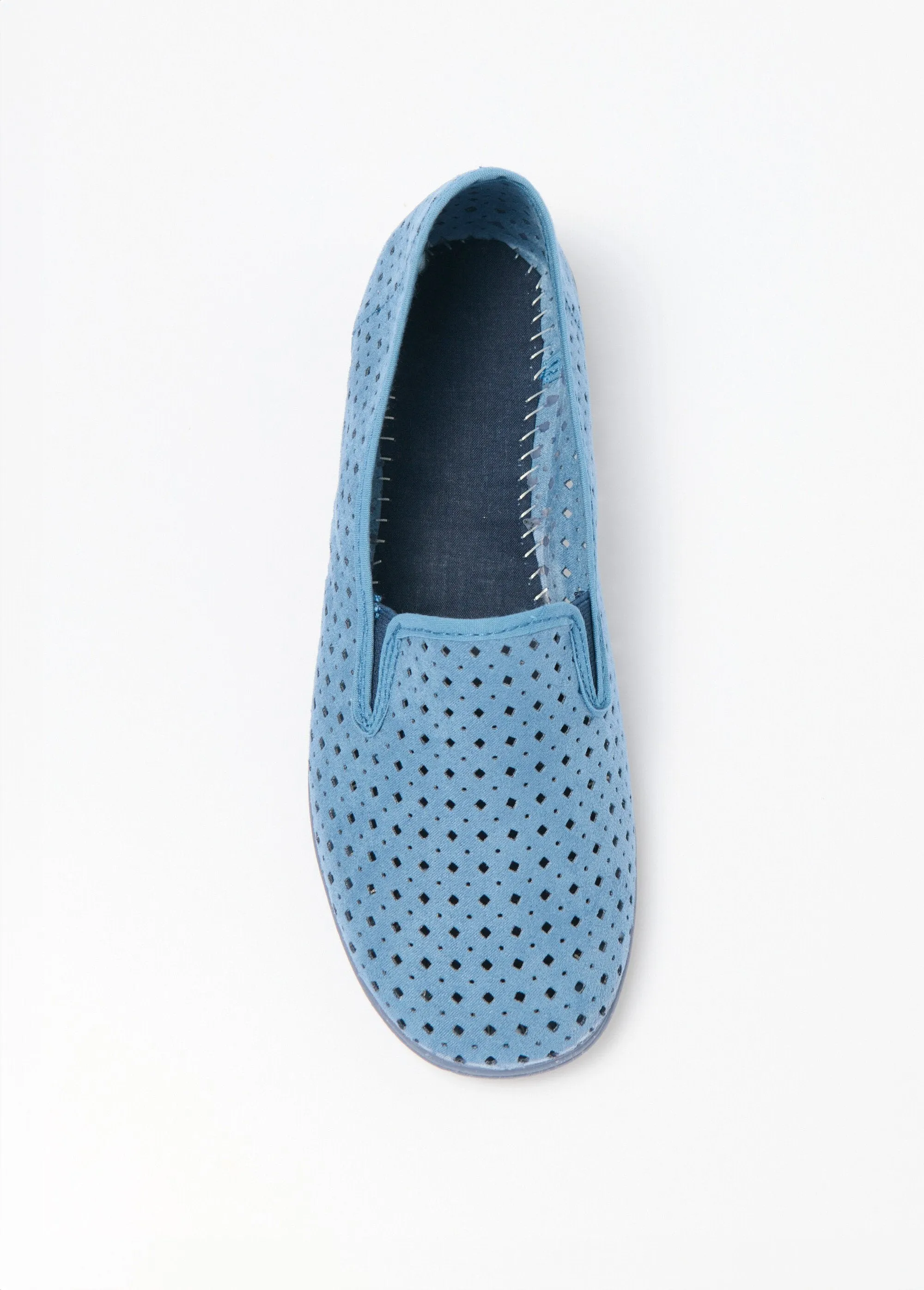 Comfort width perforated elasticated loafers