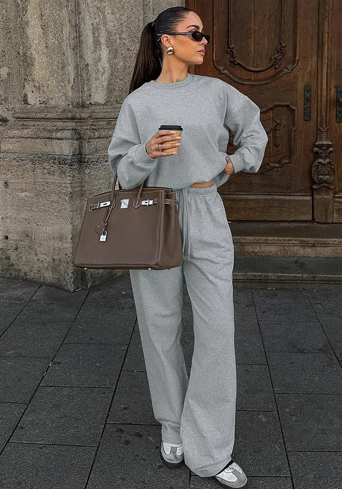 Cozy and Stylish Knitted Long Sleeve Top and Pants Two-Piece Set for Effortless Autumn Comfort