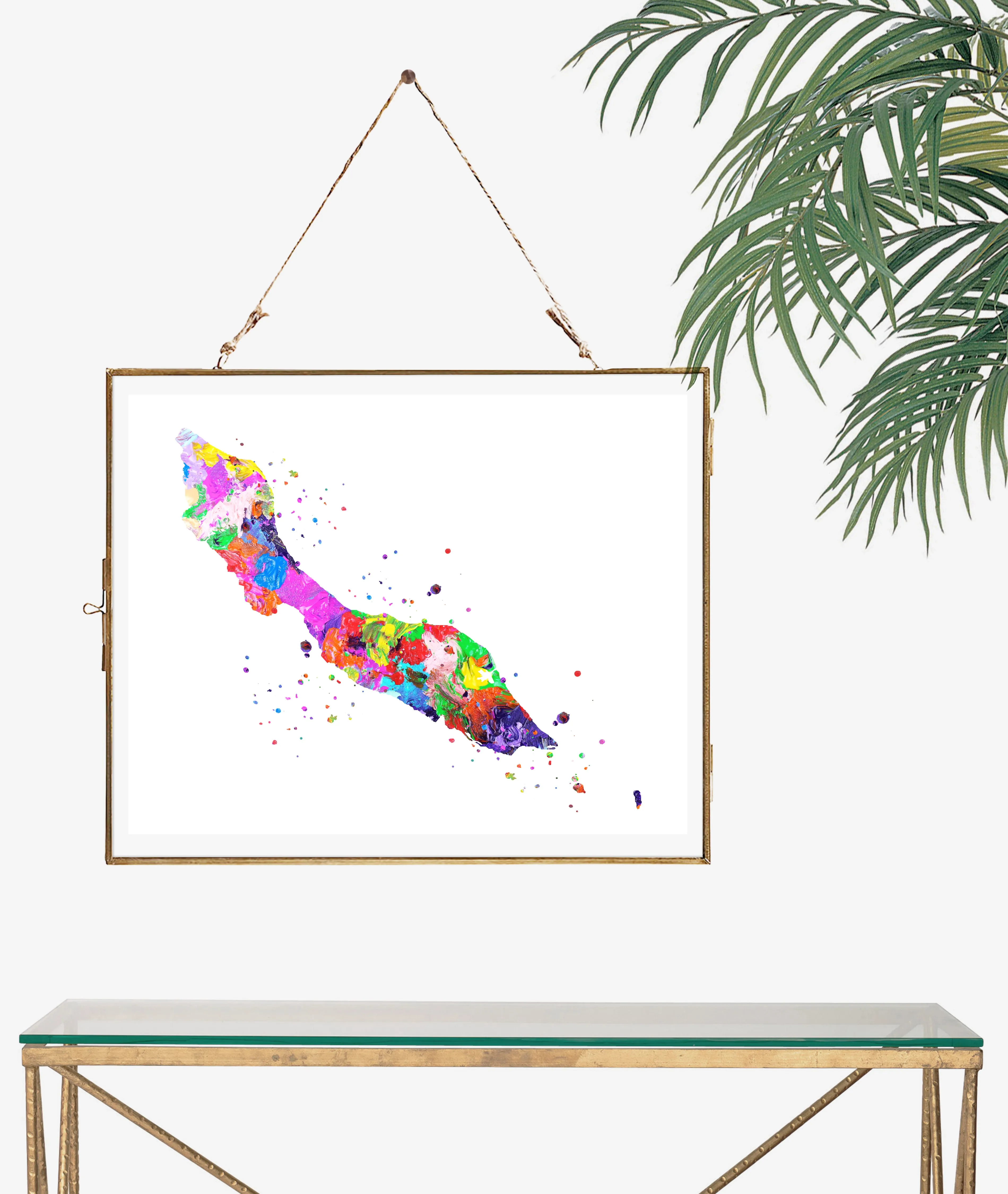 Curacao Map Art Print - Unframed