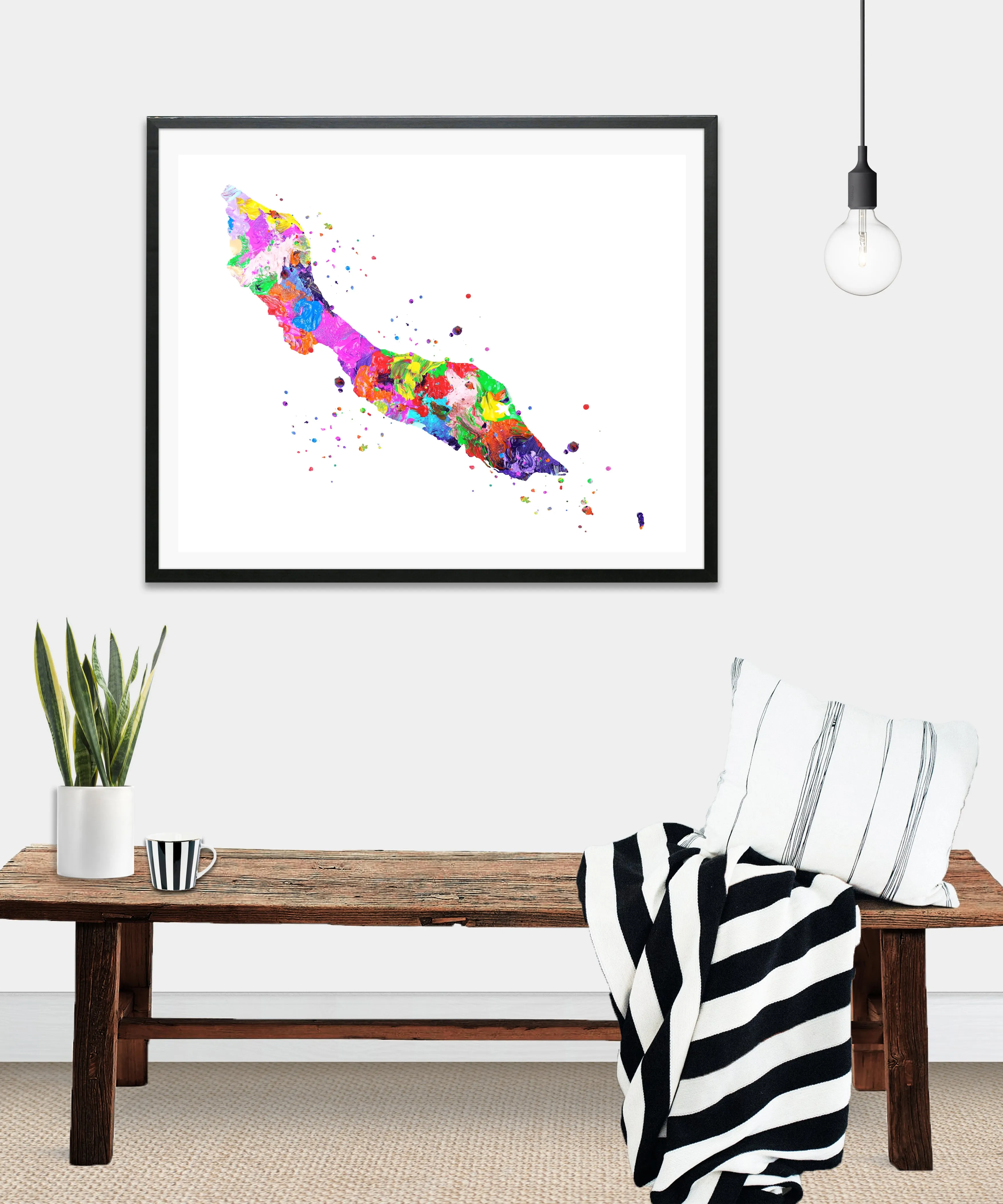 Curacao Map Art Print - Unframed