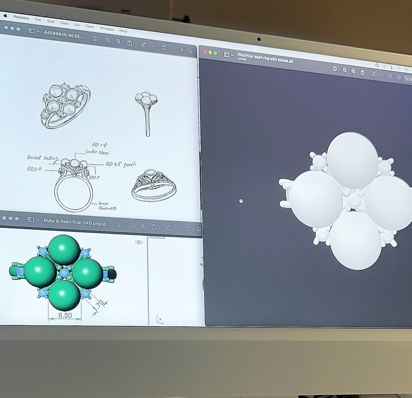 Custom Jewelry Design (Sketch CAD 3D Print)
