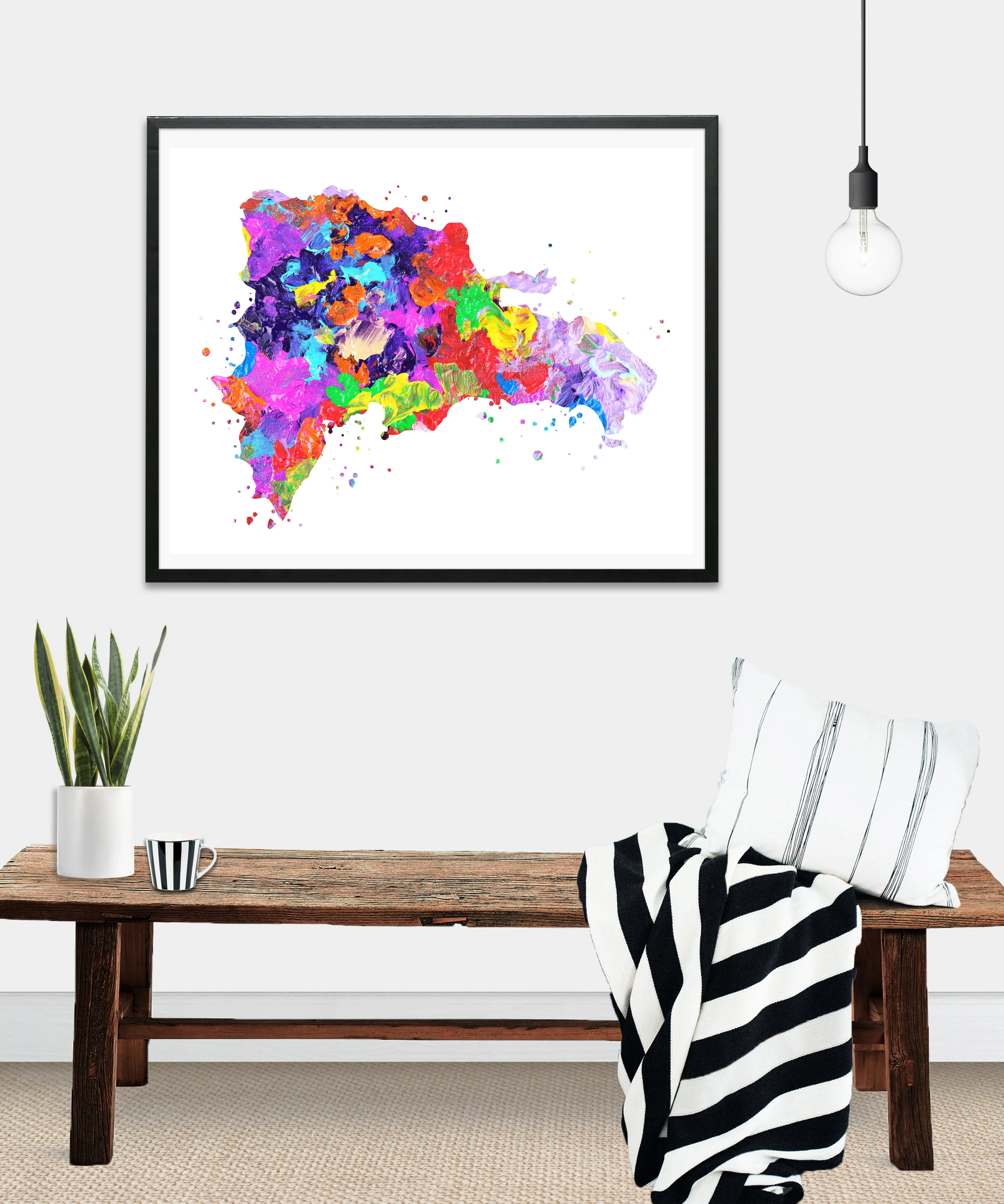 Dominican Republic Map Art Print - Unframed