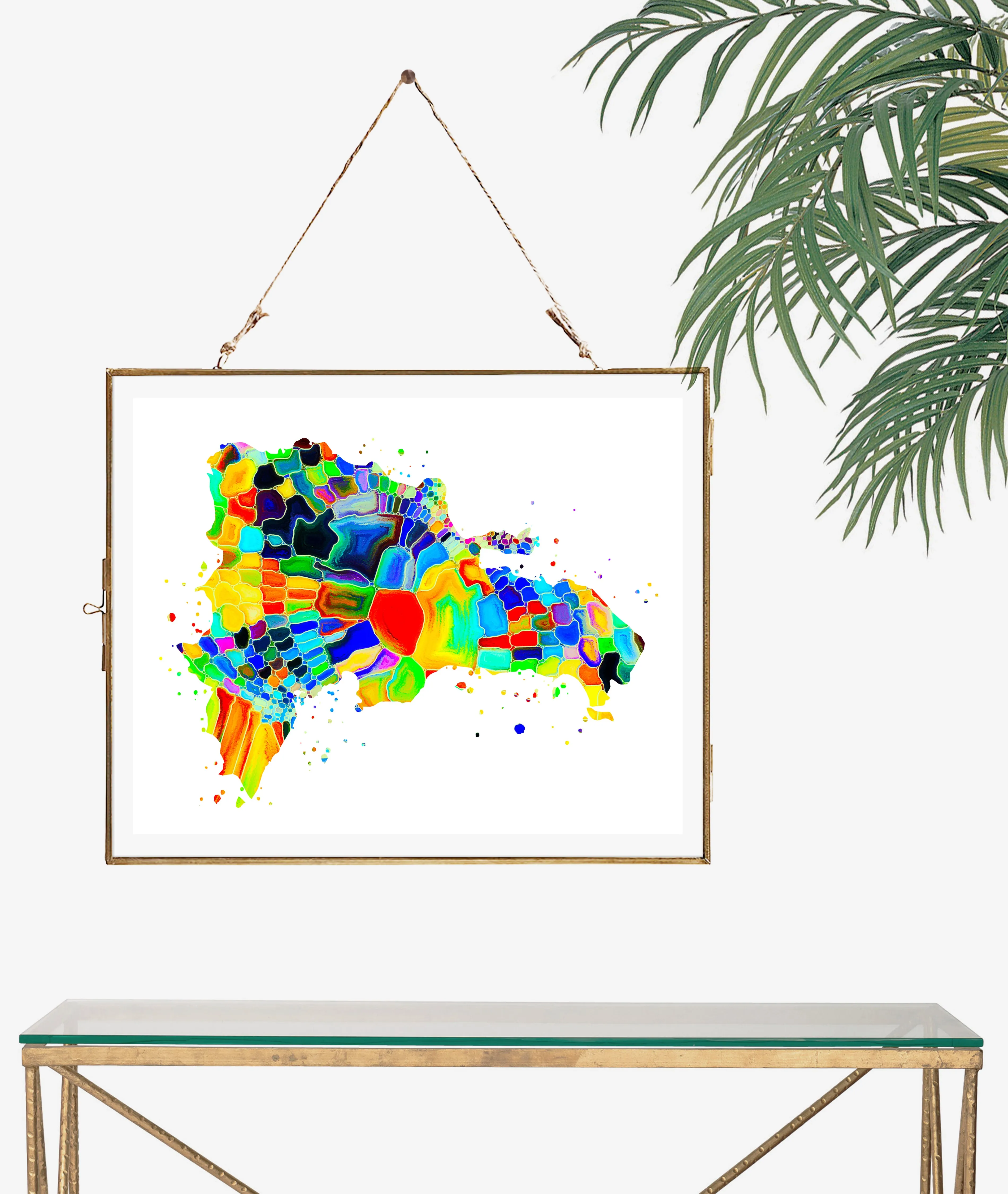 Dominican Republic Map Art Print - Unframed