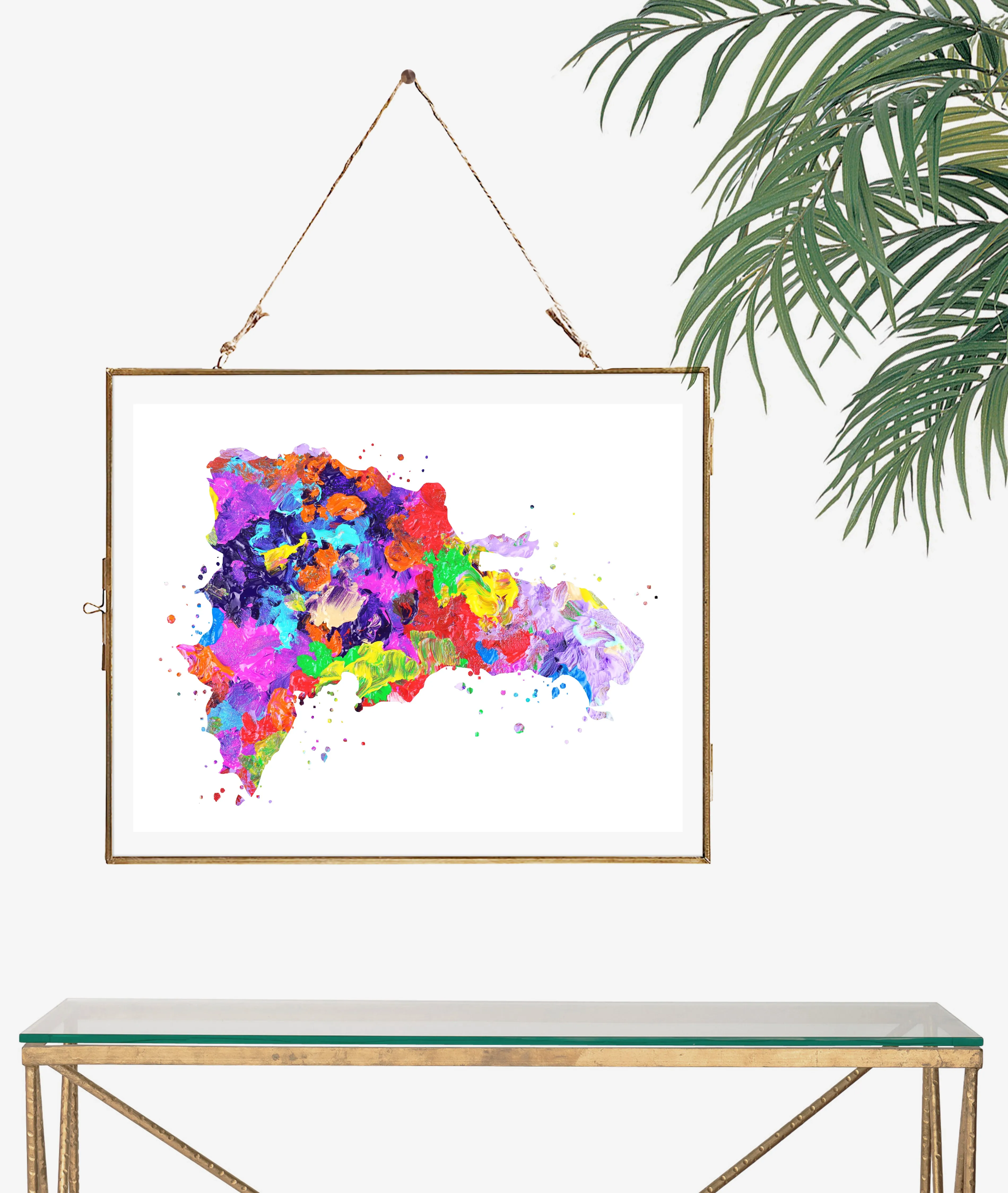 Dominican Republic Map Art Print - Unframed