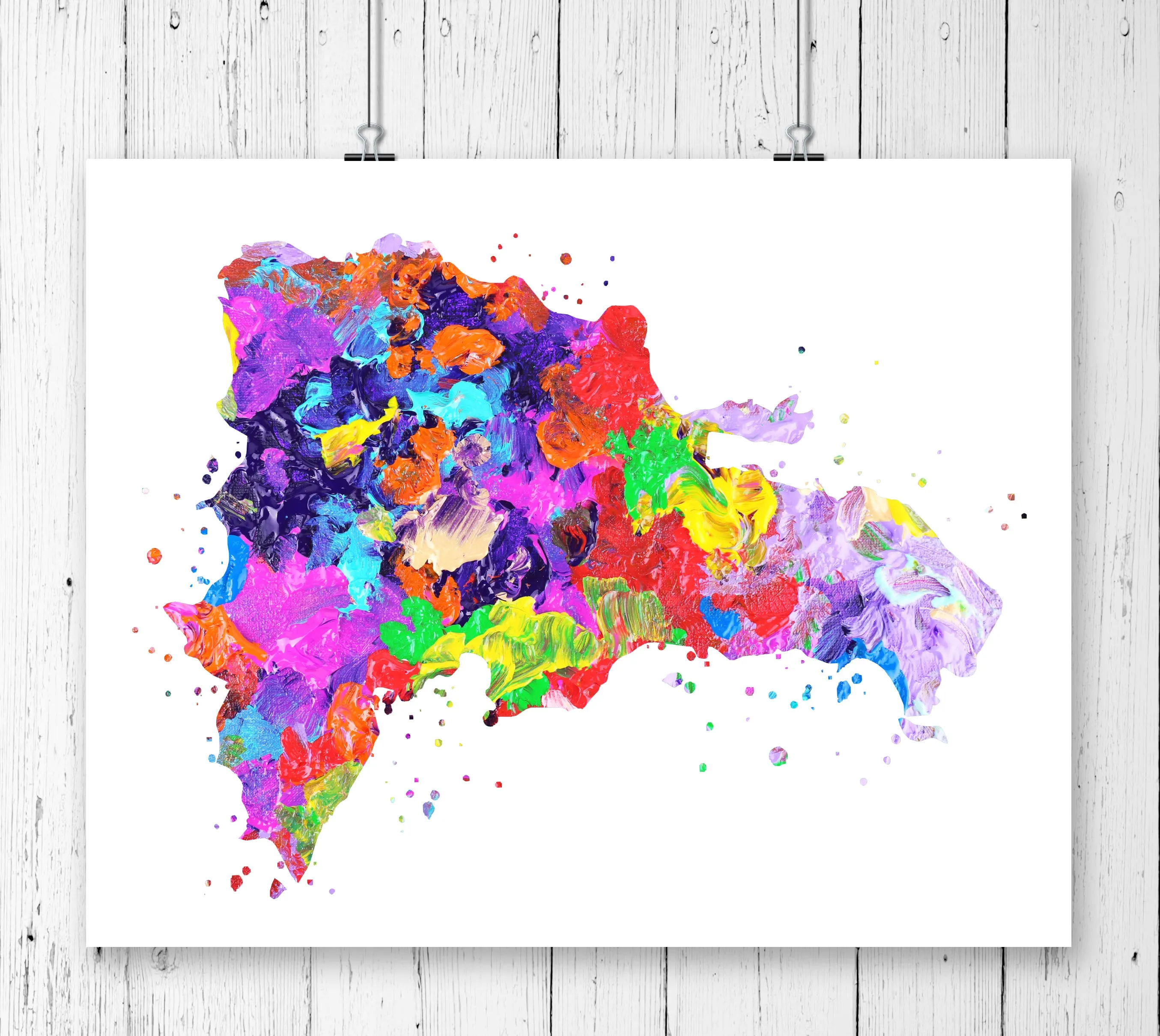 Dominican Republic Map Art Print - Unframed