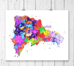 Dominican Republic Map Art Print - Unframed