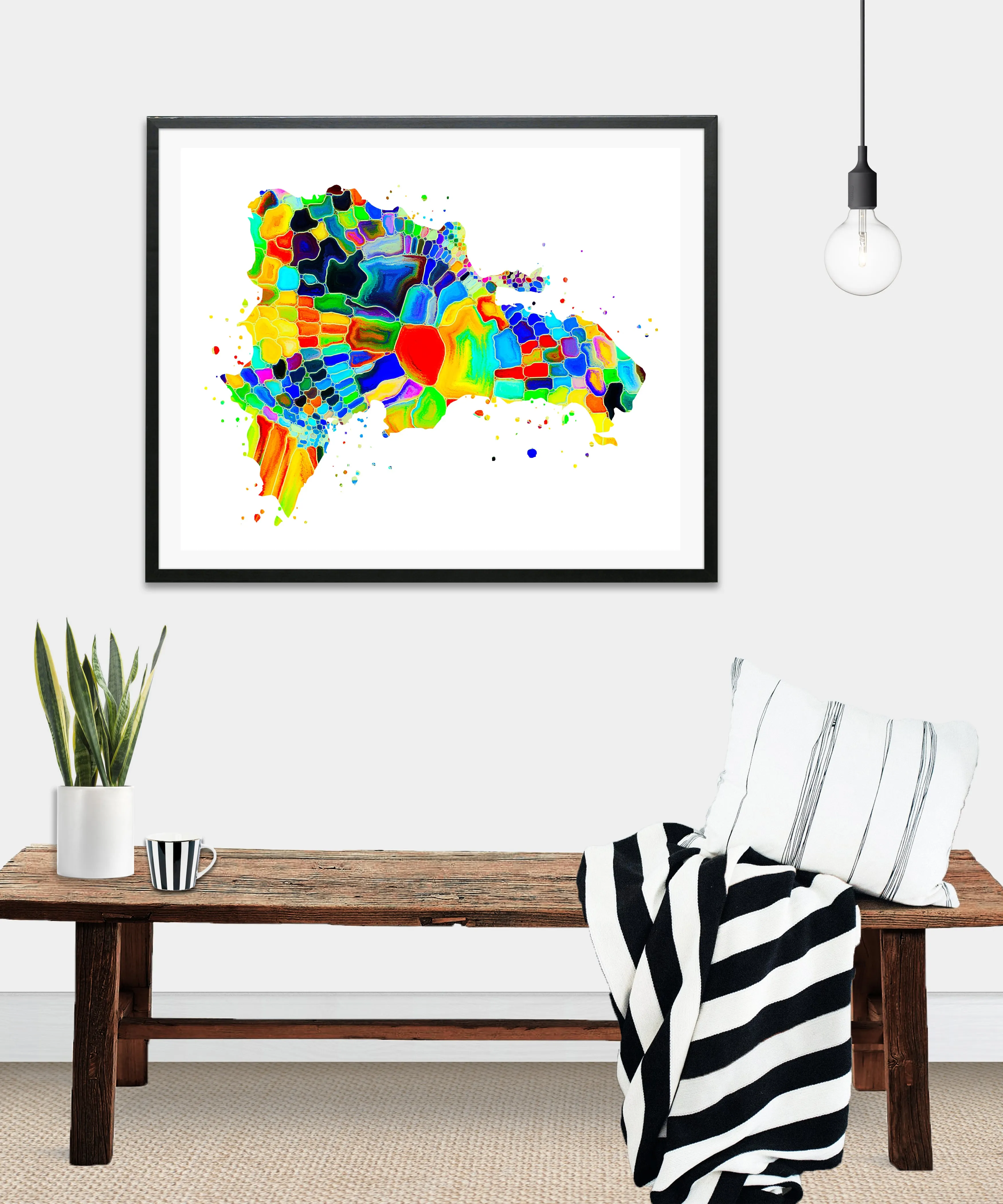 Dominican Republic Map Art Print - Unframed
