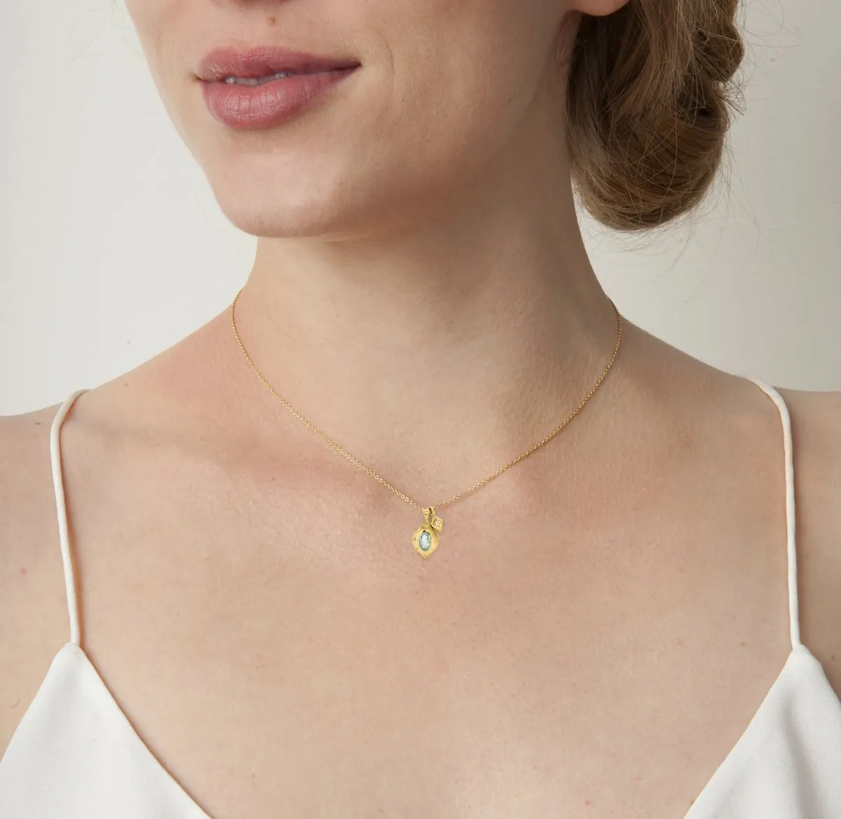 Drops of Happiness Oval Pendant Necklace
